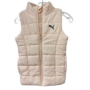 Puma Way 1 Girls Puffer Vest Jacket Light Peach/Pink Color Size S 7-8